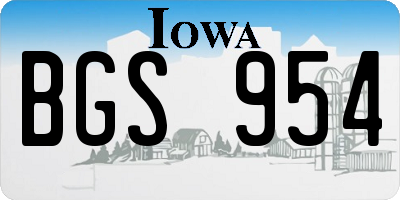 IA license plate BGS954