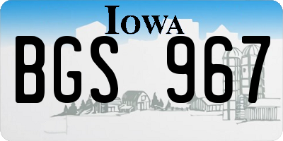 IA license plate BGS967