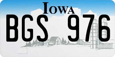 IA license plate BGS976