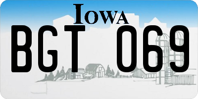 IA license plate BGT069