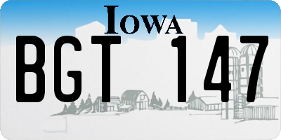 IA license plate BGT147