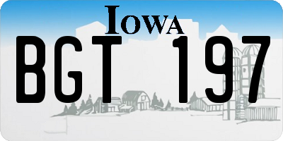 IA license plate BGT197
