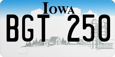 IA license plate BGT250