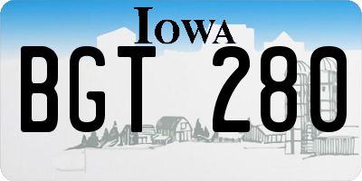 IA license plate BGT280