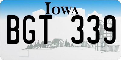 IA license plate BGT339