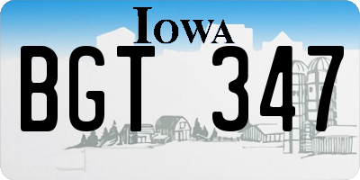 IA license plate BGT347