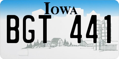 IA license plate BGT441