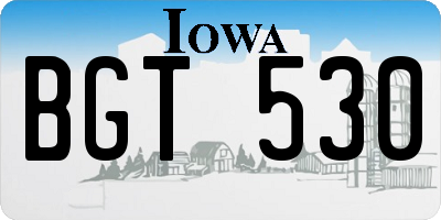 IA license plate BGT530
