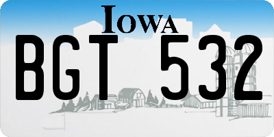 IA license plate BGT532