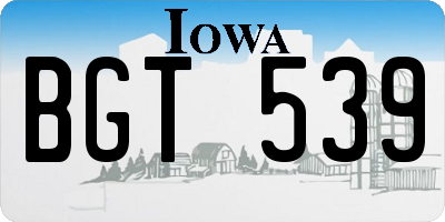IA license plate BGT539