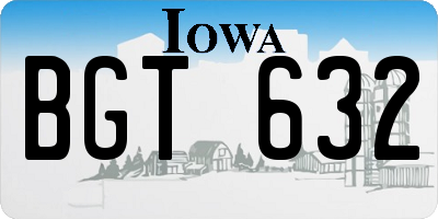IA license plate BGT632