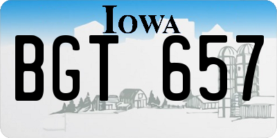 IA license plate BGT657