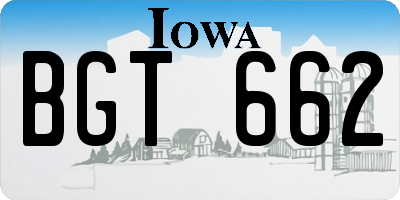 IA license plate BGT662
