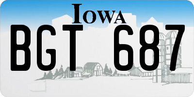 IA license plate BGT687