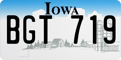IA license plate BGT719