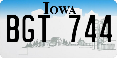 IA license plate BGT744