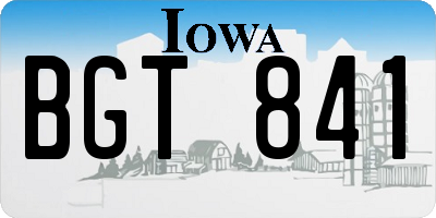 IA license plate BGT841
