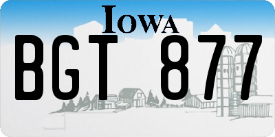 IA license plate BGT877