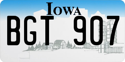 IA license plate BGT907