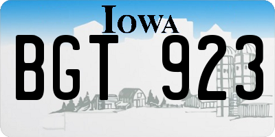 IA license plate BGT923