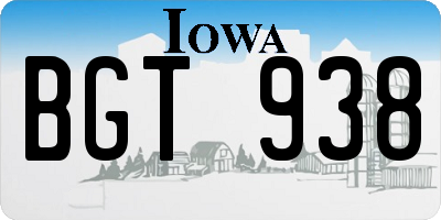 IA license plate BGT938