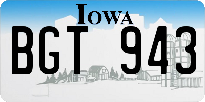 IA license plate BGT943