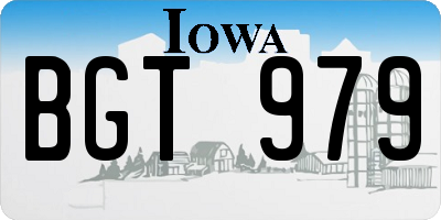 IA license plate BGT979