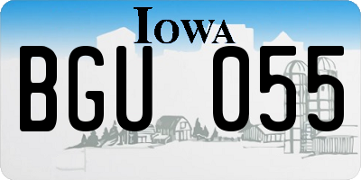 IA license plate BGU055