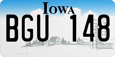 IA license plate BGU148