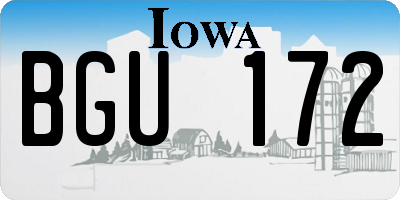 IA license plate BGU172