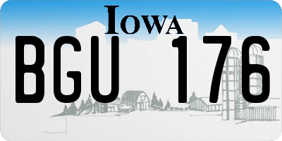 IA license plate BGU176