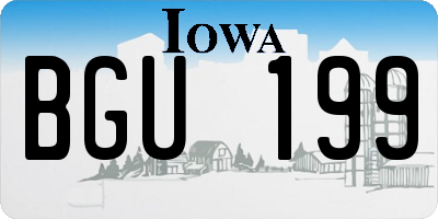 IA license plate BGU199