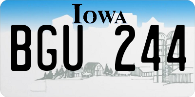 IA license plate BGU244
