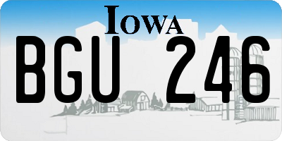 IA license plate BGU246