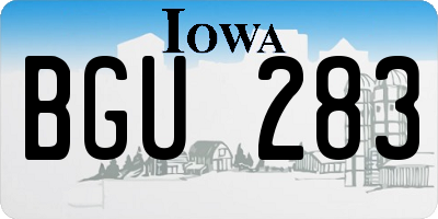 IA license plate BGU283