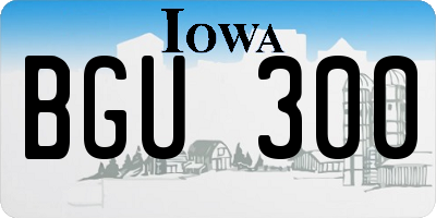 IA license plate BGU300