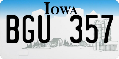 IA license plate BGU357
