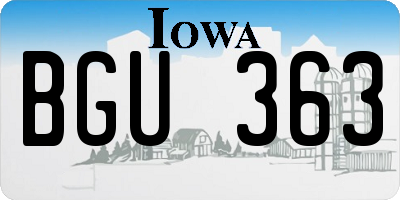 IA license plate BGU363