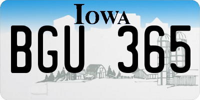 IA license plate BGU365