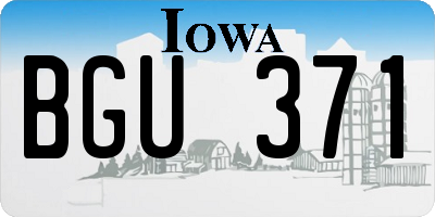 IA license plate BGU371
