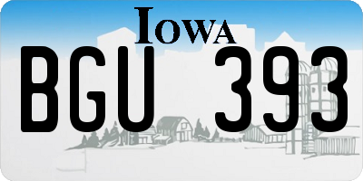 IA license plate BGU393