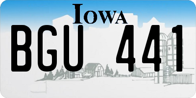 IA license plate BGU441