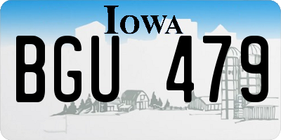 IA license plate BGU479