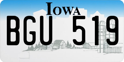 IA license plate BGU519