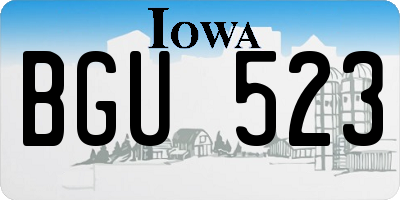 IA license plate BGU523