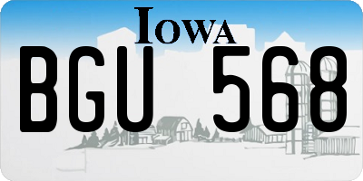 IA license plate BGU568