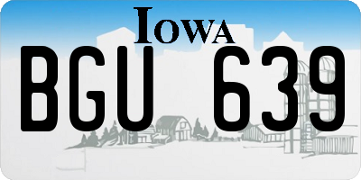 IA license plate BGU639