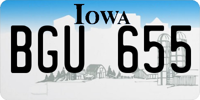 IA license plate BGU655