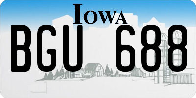 IA license plate BGU688