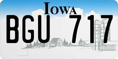 IA license plate BGU717